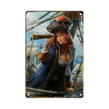 Imagem de Placa De Metal Retrô Piratas Do Caribe Disney Arte De Parede Decoração
