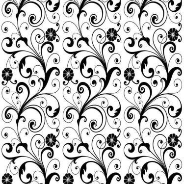 Imagem de Papel Parede Flores Preto Branco Adesivo Quarto Casal Sala