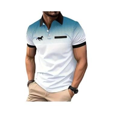 Imagem de Camisa Polo Masculina Slim Fit De Verão, Manga Curta, 100% Poliéster, 