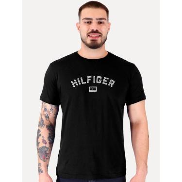 Imagem de Camiseta Tommy Hilfiger Masculina Outline Arc Script Preta-Masculino