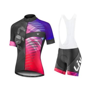 Imagem de Conjunto De Camiseta E Shorts De Ciclismo Feminino Leve E Respirável C