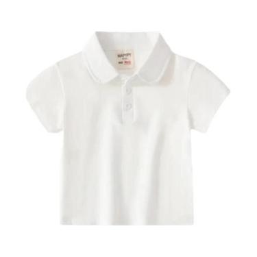 Imagem de Camisetas Polo De Algodão Para Meninos E Meninas, Estilo Básico, Manga