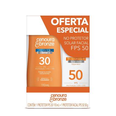 Imagem de Kit Protetor Solar Cenoura e Bronze Corpo FPS 30 110ml + Facial FPS 50 50g