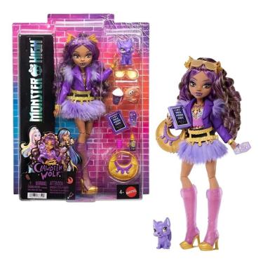 Imagem de Monster High Fashion Core Boneca 28 Cm Com Monster Pet e Acessorios  - Clawdeen Wolf – Mattel