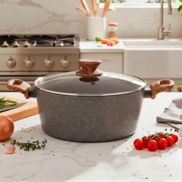 Imagem de Panela Caçarola Antiaderente Mimo Style 28cm Grafito Fundo Triplo Fogã