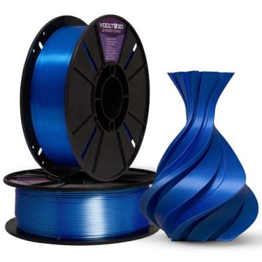Imagem de Filamento PLA V-Silk High Speed 1Kg 1,75mm Efeito Seda Impressora 3D FDM Voolt3D (Azul...
