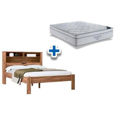 Imagem de Kit Colchão Casal Molas Ensacadas Freedom D33 Pillow Top One Side 138x188cm Ortobom - S...