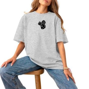 Imagem de Blusa Feminina Plus Size Casual 100% Algodão Basica Estampada Moda Slim Premium Dados Black-Feminino