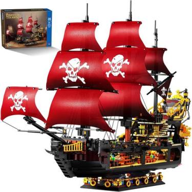 Imagem de Bloco de Montar de Encaixe Navio Pirata 3399 peças Decoração Brinquedo