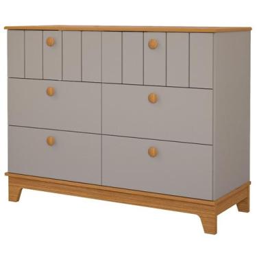 Imagem de Cômoda Bebê Biscoito 6 Gavetas Permobili 100% MDF -, Fendi Nature