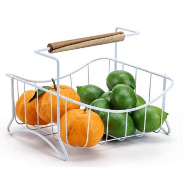 Imagem de Fruteira de Mesa Eco Design para Organizar e Exibir Frutas em Inox Sustentável para Cozinha Branco Arthi