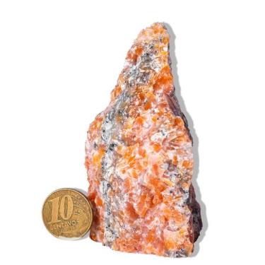 Imagem de 01 Calcita Laranja Pé Serrado 5 a 9cm 100 a 200g - Tipo B - Cristaisde