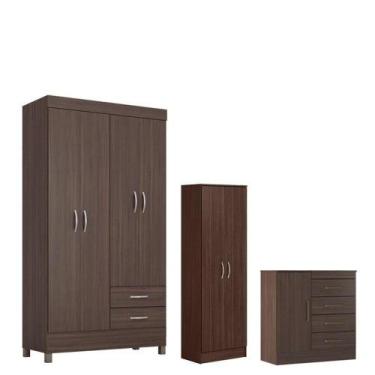 Imagem de Guarda Roupa Solteiro Astro Com Multiuso Golden Com Cômoda Montevidéu 