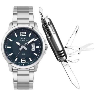 Imagem de Kit Technos Masculino Racer Basico Prata - 2315lar/k1a Relógio Technos