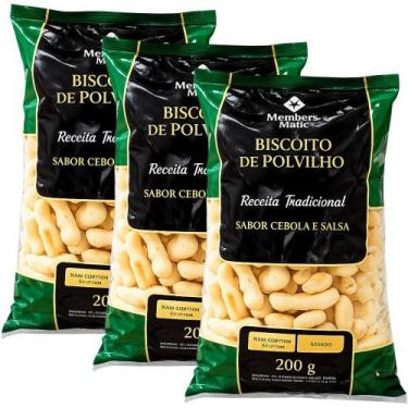 Imagem de Kit 3 Sacos Biscoito de Polvilho Cebola e Salsa Members Mark  Snack Cr