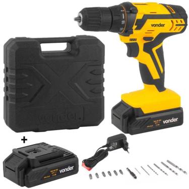 Imagem de Furadeira Parafusadeira 12V BIVOLT PFV 012 c/ 2 Baterias e Kit de Brocas e Bits VONDER