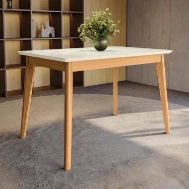 Imagem de Mesa de Jantar em Madeira Maciça Kappesberg Canela/Off White 120cm