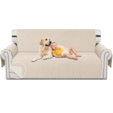 Imagem de Capa para Sofá XINEAGE Matelassê Impermeável com Bolsos Bege