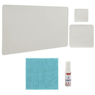 Imagem de Kit Mousepad 43x30 Spray Lenço Limpar Notebook Trabalho Escritório - M