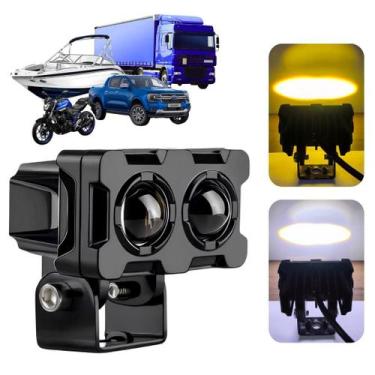 Imagem de Farol De Milha Neblina Led Moto Todos Strobo Suporte - CARDAD, Quadrad