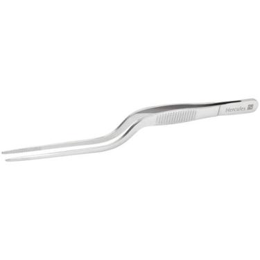 Imagem de Pinça Culinaria Curvada Ponta Reta Empratamento Inox 16,5cm - HERCULES