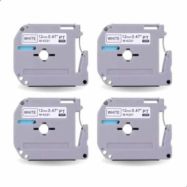 Imagem de Kit 4 Fitas para Rotulador Evolut MK231 12mm x 8m Reposição Impressão 