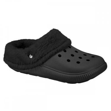 Imagem de Sandalia Moleca 5832106 Forrado Lã Pelinho Feminino, Preto, 38