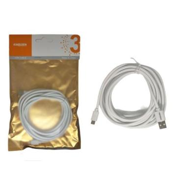 Imagem de Kit 2 Cabo Usb V8 Micro USB 3 Metros Kingleen - ATACADO E VAREJO - Lum