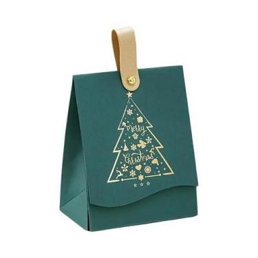 Imagem de Conjunto De 10 Caixas De Presente Com Design De Árvore De Natal Em Cou