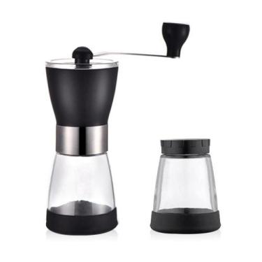 Imagem de Moedor De Café Manual Em Inox E Vidro  Café Fresco E Aroma Incomparáve
