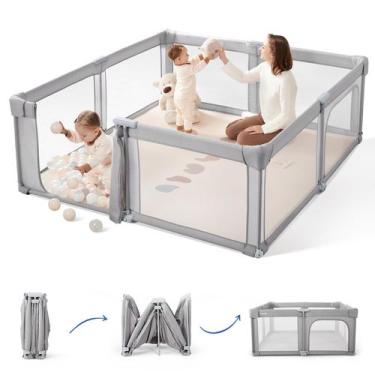 Imagem de Cercadinho dobrável para bebê Sweeby 200x180 cm cinza
