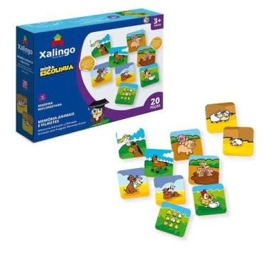 Imagem de Jogo da Memória Minha Escolinha Animais e Filhotes 51465 - Xalingo Bri