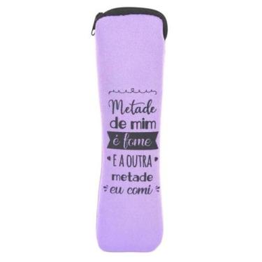 Imagem de Porta Talher ou Escova de Dente Multiuso Roxo Com Frase Cosy