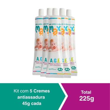 Imagem de Kit 5 Creme Pomada Antiassadura Vit A.G.E  225g Maxi Baby