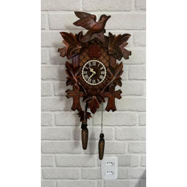 Imagem de Relógio de parede de cuco de madeira, decoração do quarto com modo not