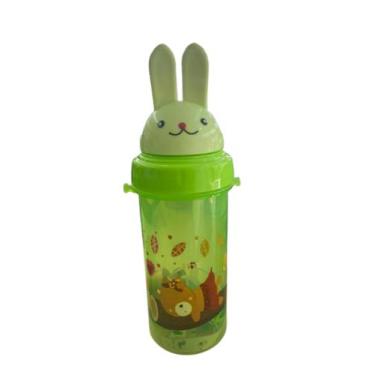 Imagem de Garrafa Infantil Coelhinho Diversas Cores - 420ml - InterPonte, Verde