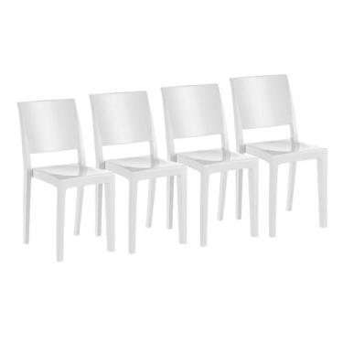 Imagem de Cadeira Sala de Jantar Hydra Plus UZ4002 PP Kit 4 Un Branco - Kappesbe