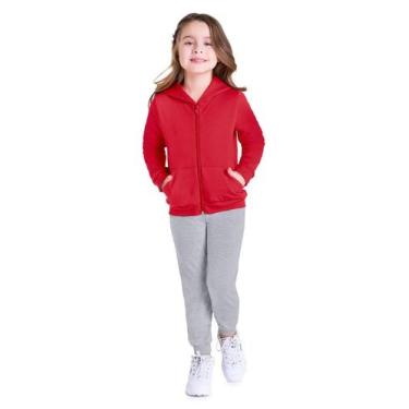 Imagem de Jaqueta infantil menina em moletom Brandili, 1, Vermelho