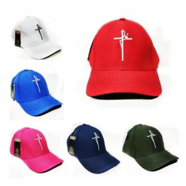 Imagem de Kit 10 Boné Fé Aba Curva Bordado Cor Sortidas Trucker Redinha Verão Fe
