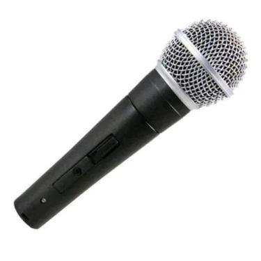 Imagem de Microfone Sem Fio Semi Profissional Para Caixa De Som Completo Com Fio