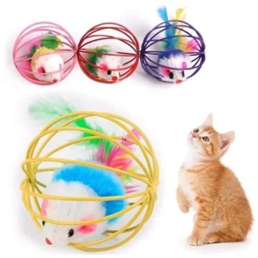 Imagem de Brinquedo de Gato, ratinho na gaiola com Catnip - Napi