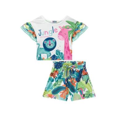 Imagem de Roupa Infantil Blusa Cropped Short Malha Fresh Conjunto Kukie Estiloso