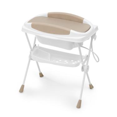 Imagem de Banheira com Trocador Desmontável Premium 7005 Dobrável 20L com Suporte Sand Bege Galzerano