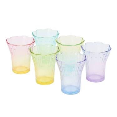 Imagem de Jogo de Copos Coloridos 6 Peças 240ml em Vidro de Cal Sodada para Mesa La Vittra
