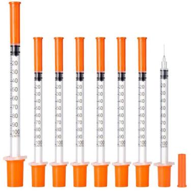 Imagem de Seringas JIUPULL U-100 31G 8 mm 1 ml Descartáveis - Pacote com 30
