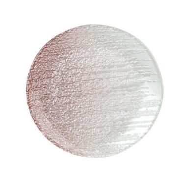 Imagem de Centro de mesa Blanchi em vidro 16x2cm branco e rosé -L Hermitage, 3 m