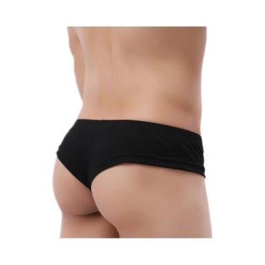 Imagem de Cuecas Boxer Masculinas Sexy De Cintura Baixa Em Tecido Canelado Com B