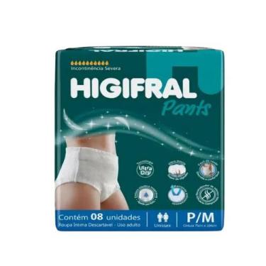 Imagem de Fralda Higifral Calcinha Descartável Geriátrica Adultos Pm Gxg 8un, P/