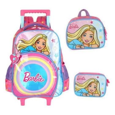 Imagem de Kit Mochila Rodinhas Infantil Meninas Barbie - Luxcel