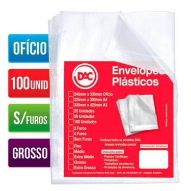 Imagem de Envelope plástico ofício 0.15 s/furos 5075 pacote com 100 unidades - D
